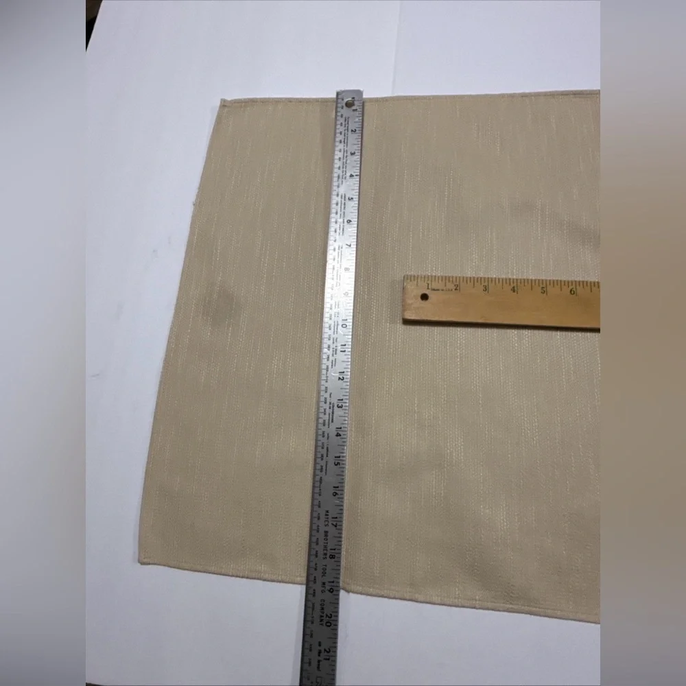 Set of 6 Beige Cloth Napkins (19”x19”) 1 With Faint Stains See Photos